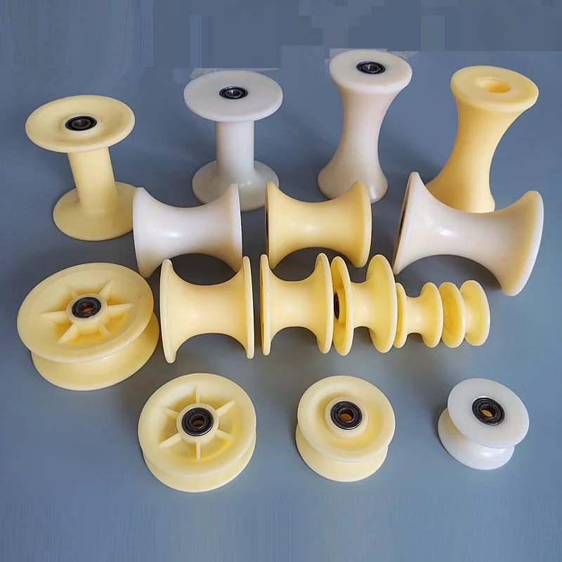 Cable track pulley nylon roller gliding  pulley wheel with bearing plastic roller for sliding door guide