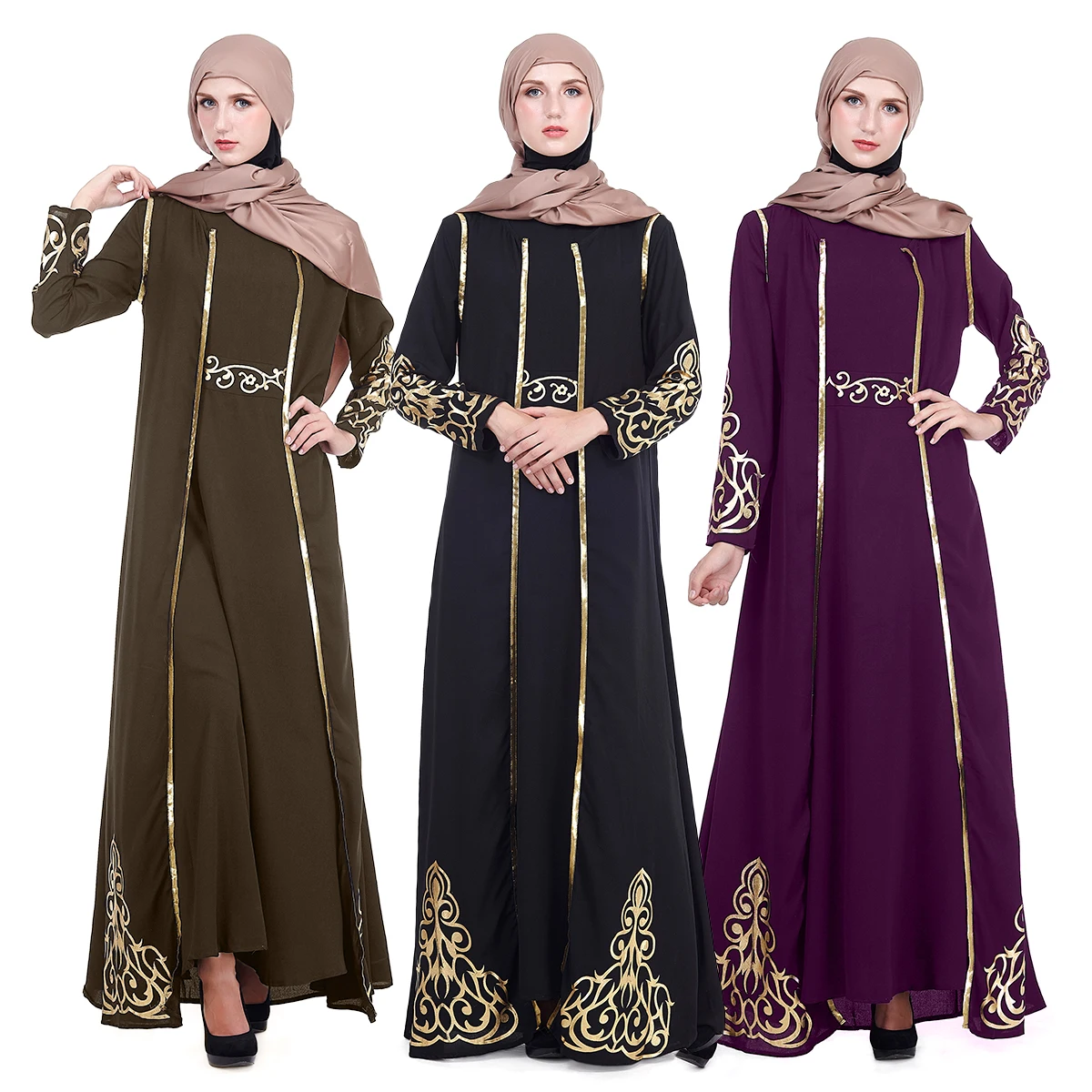 New Middle East Southeast Asia Muslim Robe Cardigan Classic Loose Dress Abaya