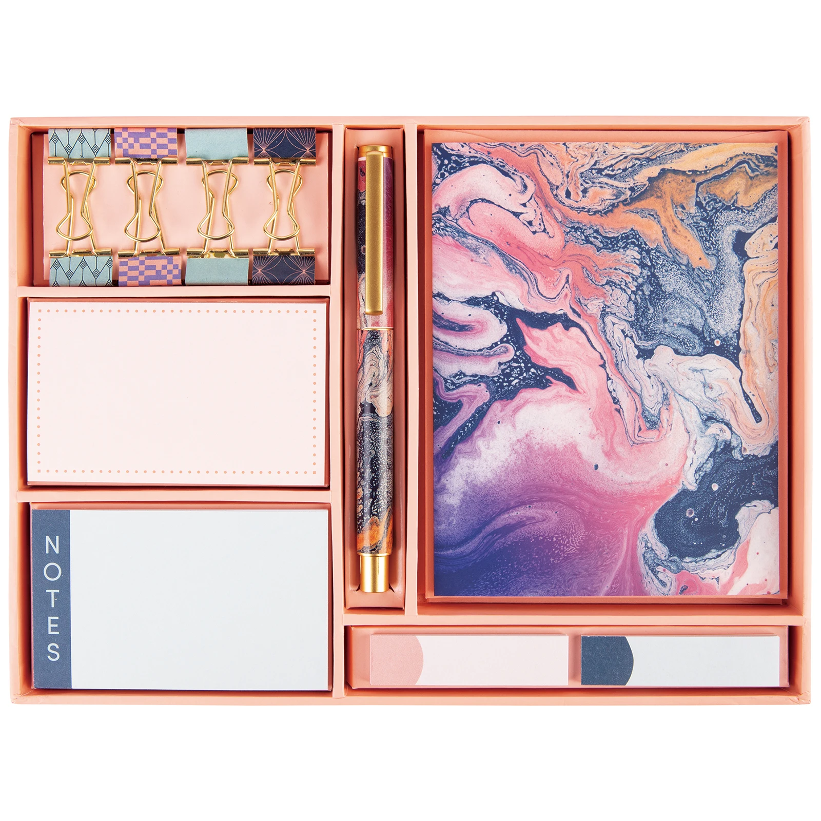 Custom Back To School Pink Eco Friendly Stationery Gift Set School Supplies Clip Kit For Teenagers