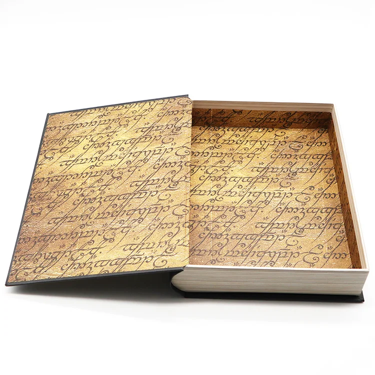 Factory Hardcover Rigid Paper Luxury Logo Custom Printed Decorative Vintage Style Cardboard Fake Book Gift Box