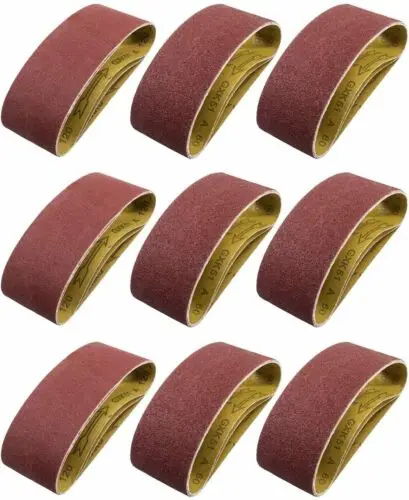 20pcs-set 12sets-ctn  3x21 Belt Sander Sandpaper Grit 40 60 80 120 150 240 400 Polishing Application Resin Cloth Aluminium Oxide