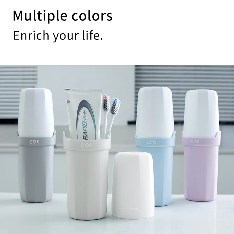 Оптовая продажа, индивидуальная портативная чашка для зубной щетки большой емкости для путешествий и дома