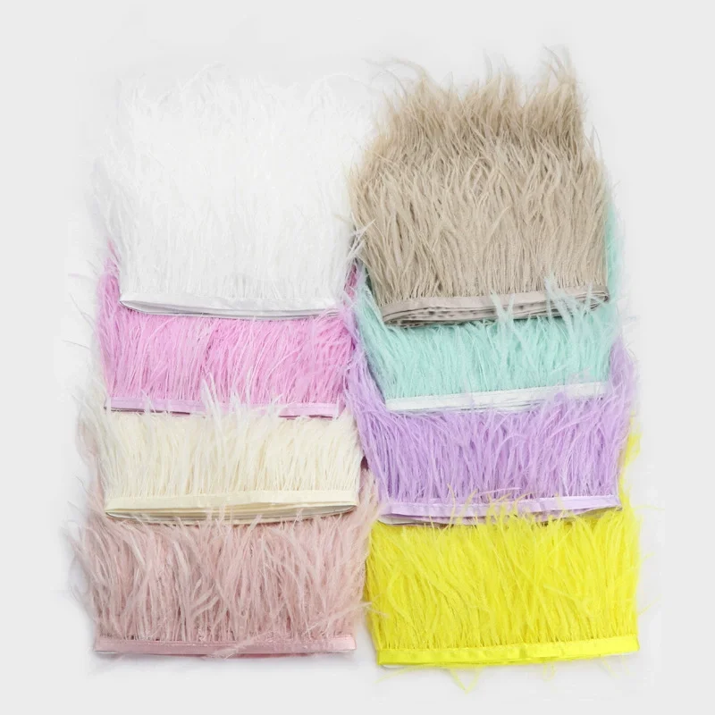 8-10 cm Factory Wholesale Custom Colors ostrich feather boa trimming fringe