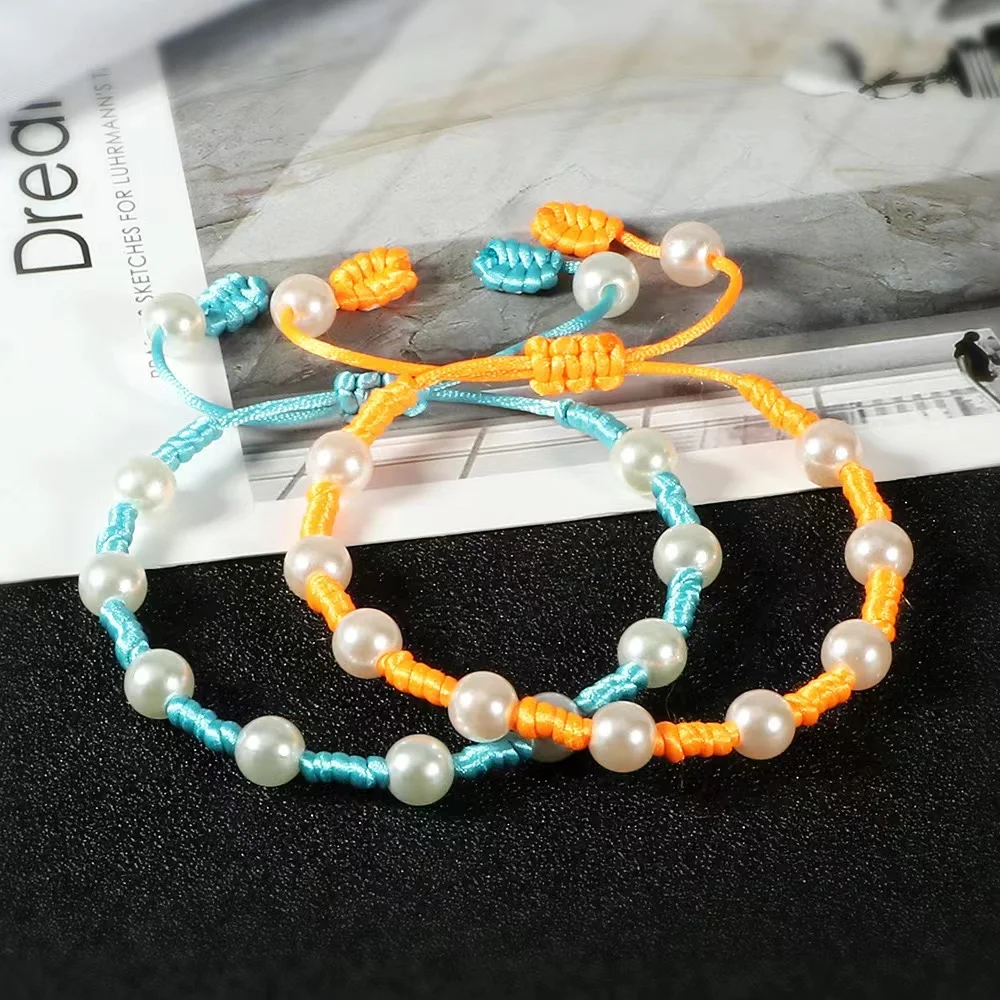 Bohemian Style Bracelet FreshWater Pearl Beaded Hand Woven Adjustable Bracelet