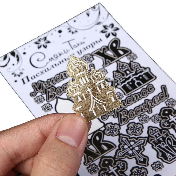 Custom Printed PVC Self Adhesive Gold Foil Paper Letter Glitter Diary Sticker Sheet for Dairy Notebook