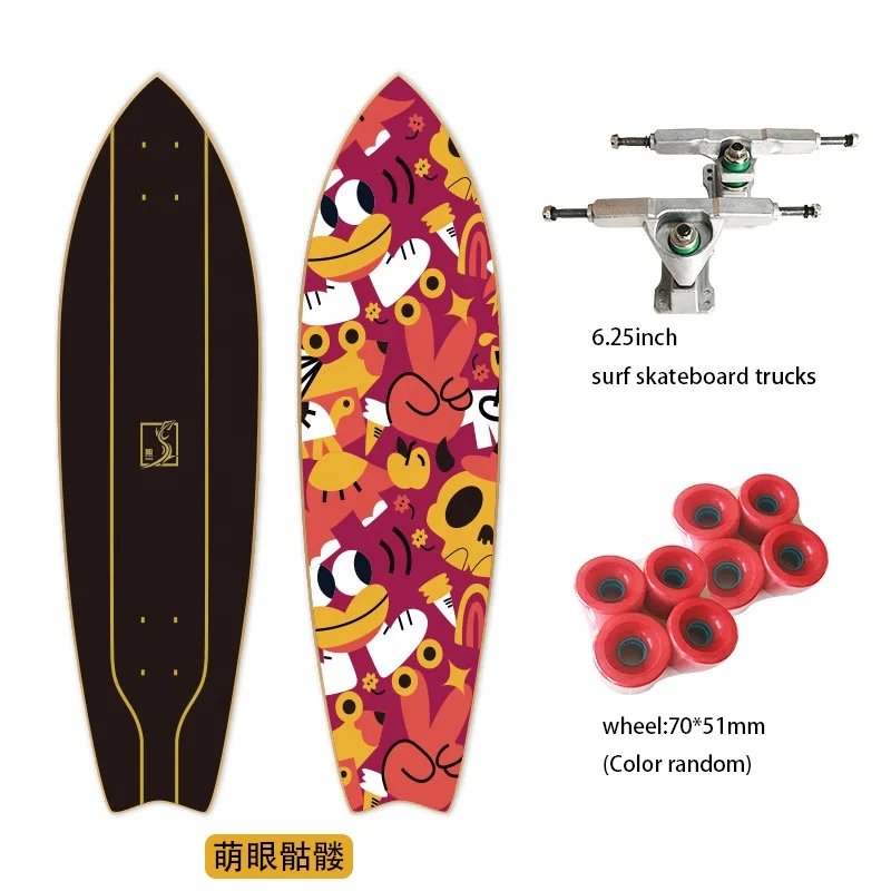 Surf Skate 7 Ply Maple surfboard Wooden Land Carver Surfskate