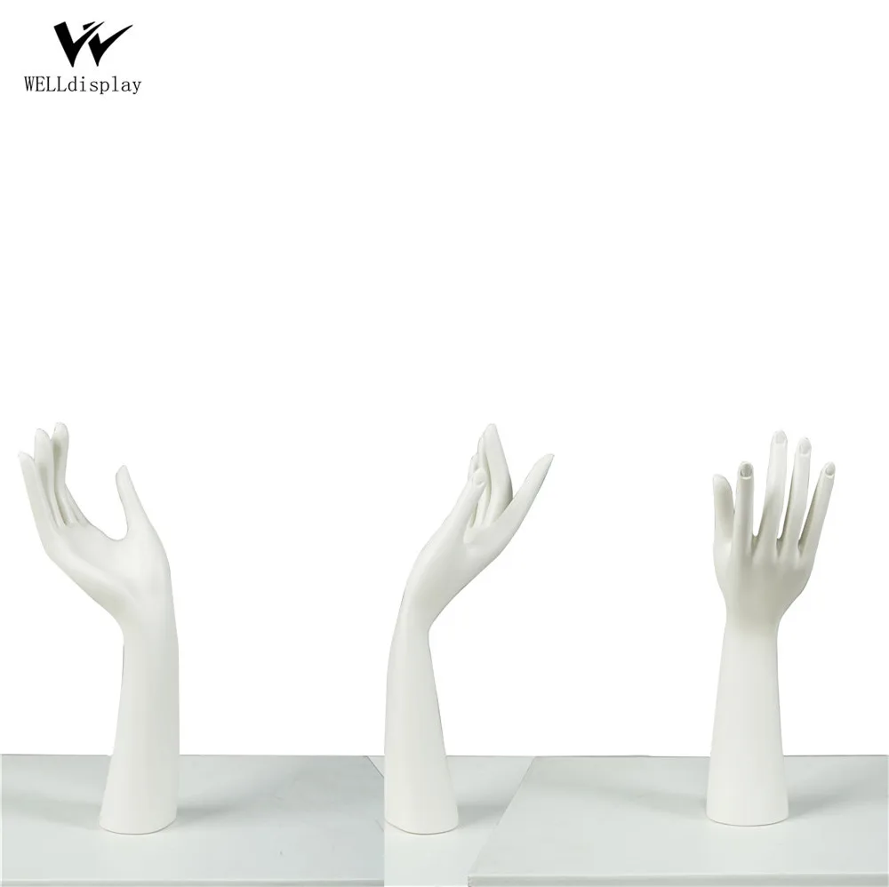 Fashion Gloss White Jewelry glass display female Fiberglass Mannequin Hands for glove
