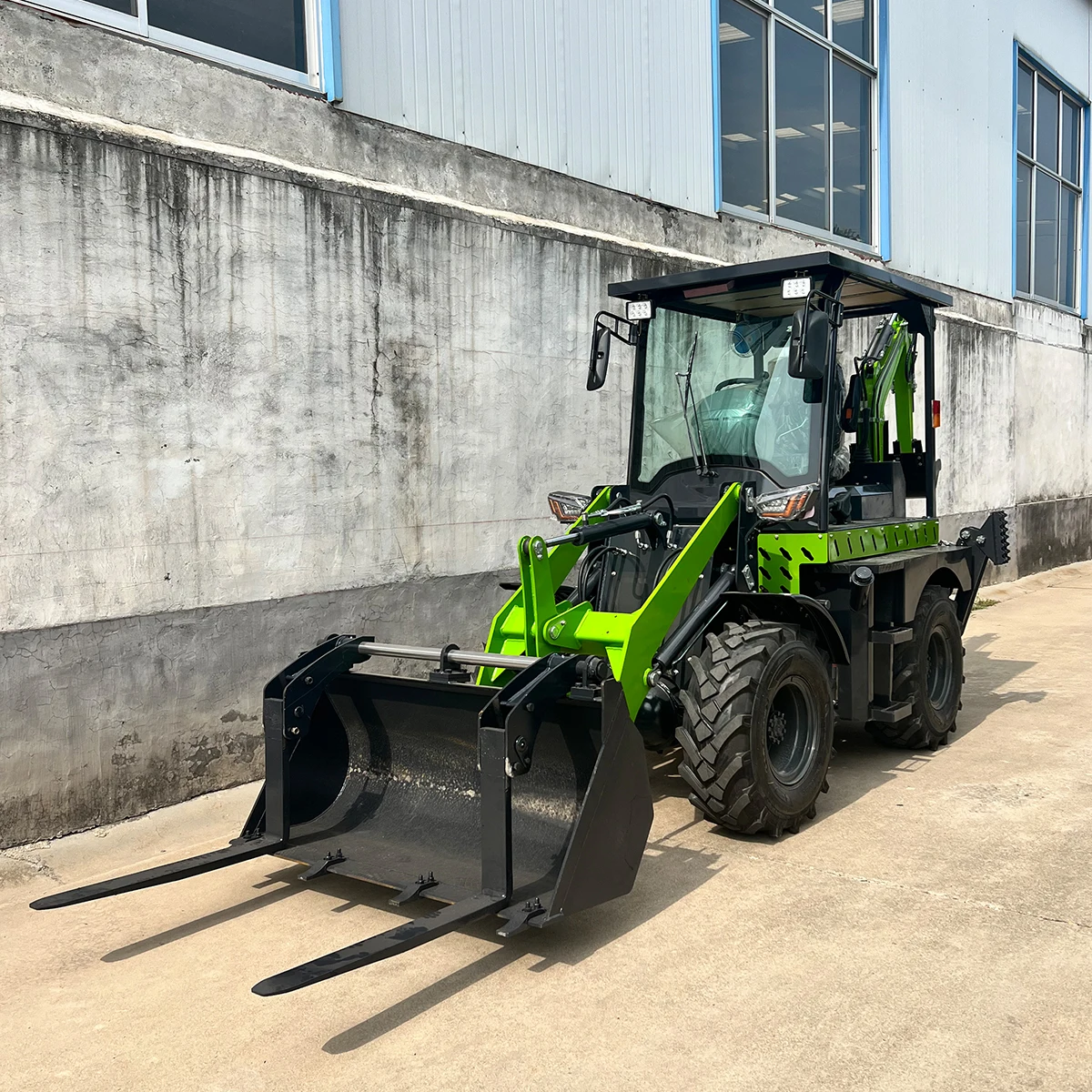 electronic terex skid steer bucket joystick right hand Mini Loader stand on skid steer attachments forestry