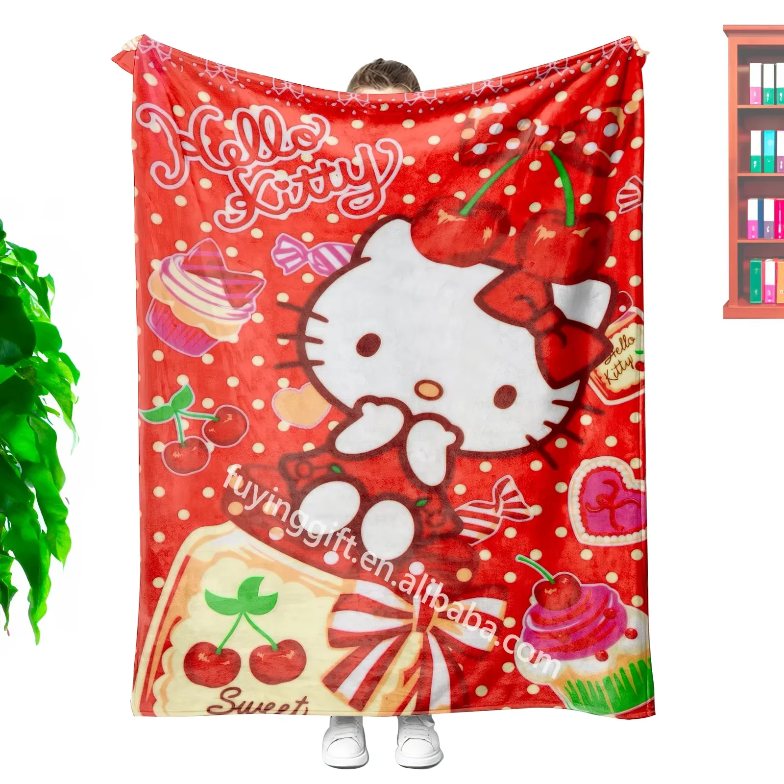 Hot sale Wholesale custom newest KT Christmas halloween throw blanket Anime blanket
