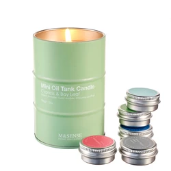 Custom 320g Mini Oil Tank Jar Organic Soy Luxury Fragrance Scented Candles