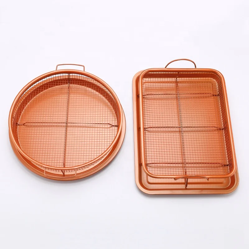 Baking Sheet Air Deep Fryer Grill Crisper Tray Deluxe Multi Copper with Non Stick Mesh Charcoal Other Accessories Customized