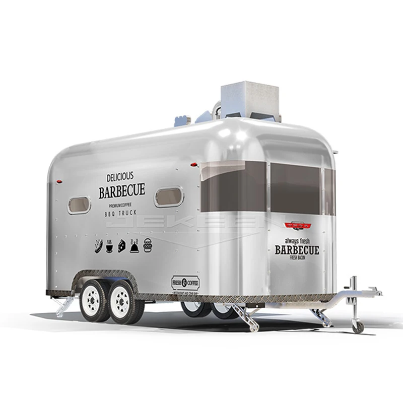 Jekeen Food Trailers Fully Equipped Mobile Kitchen Airstream Fast Food Truck Trailer