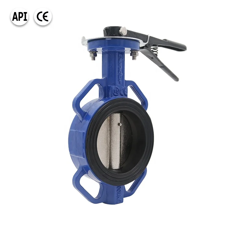Bundor ANSI DIN ISO 2 inch 3 inch 4 inch 6 inch ductile iron body PN16 lever wafer butterfly valve