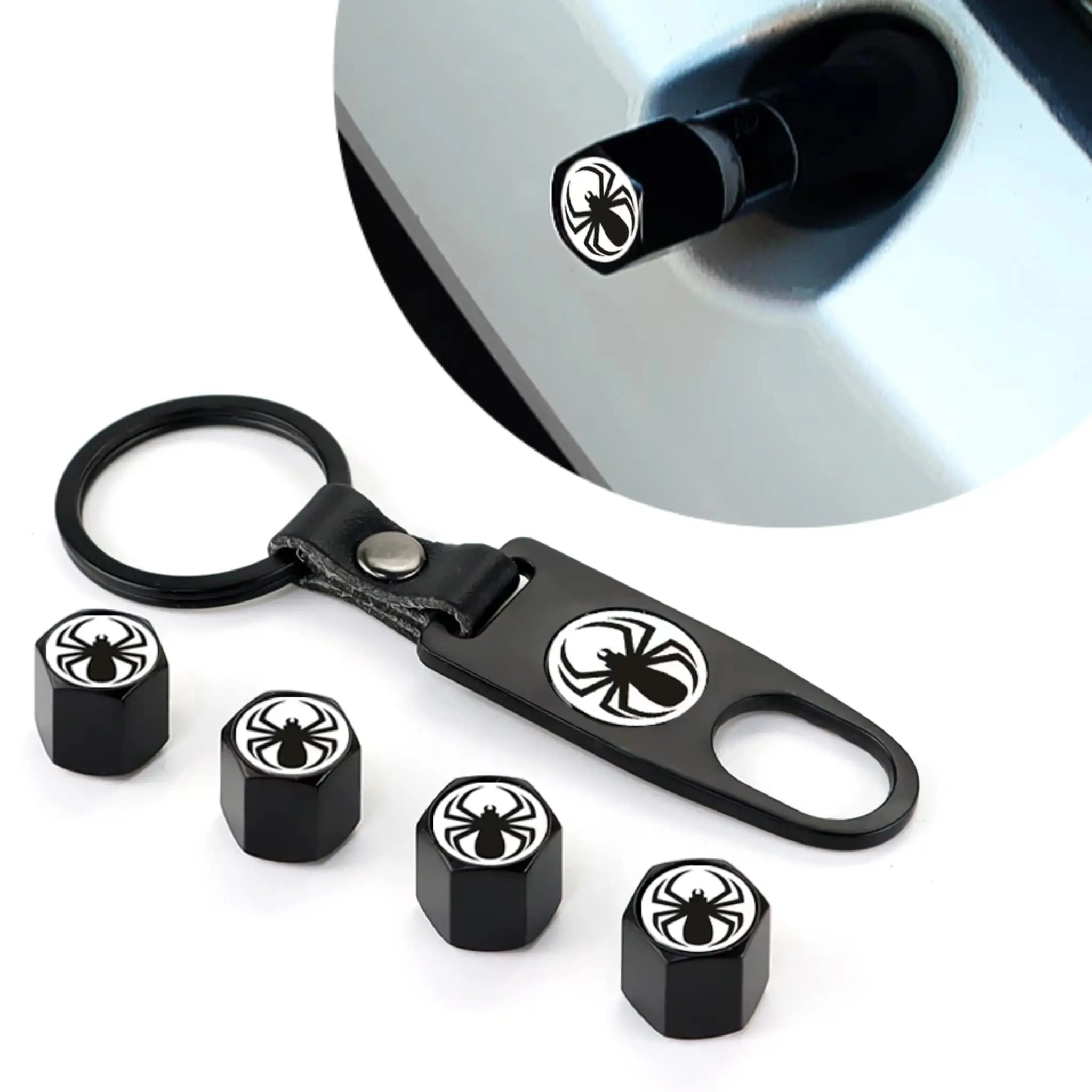 Tire Valve Dust Cover with high quality Car Tire Valve Dust Cover Tire Skin Buckle Valve Core Keychain