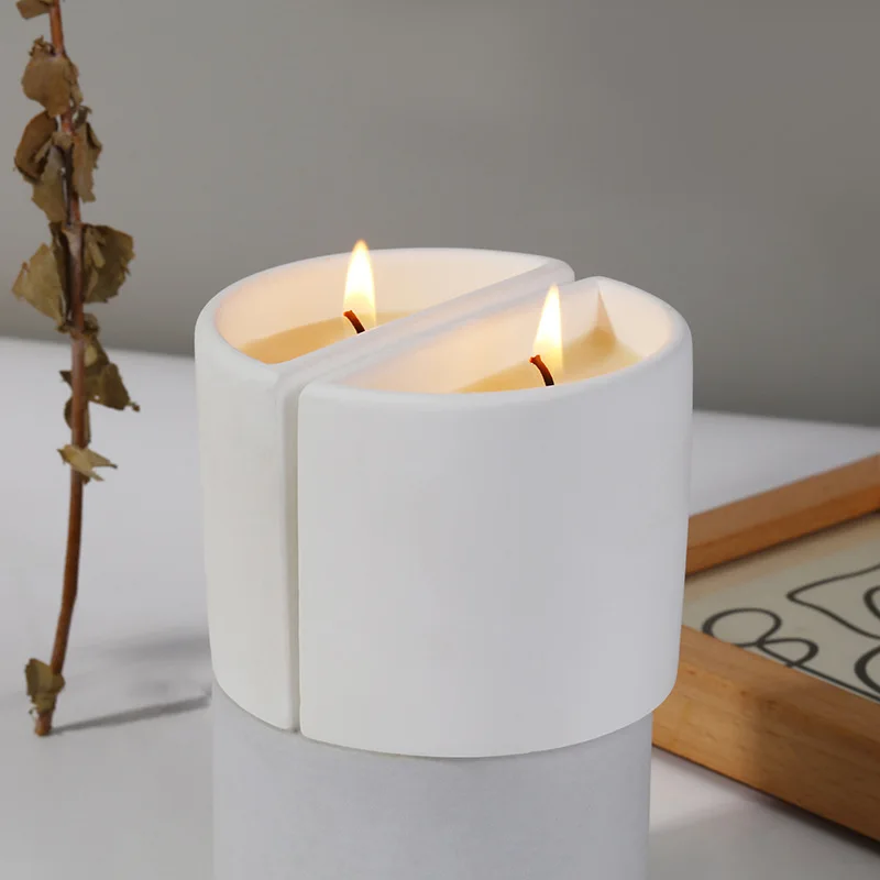 Custom Luxury Organic Natural Candles Smokeless Wedding Gifts Ceramic Soy Wax White Black Glass Jar Scented Candles