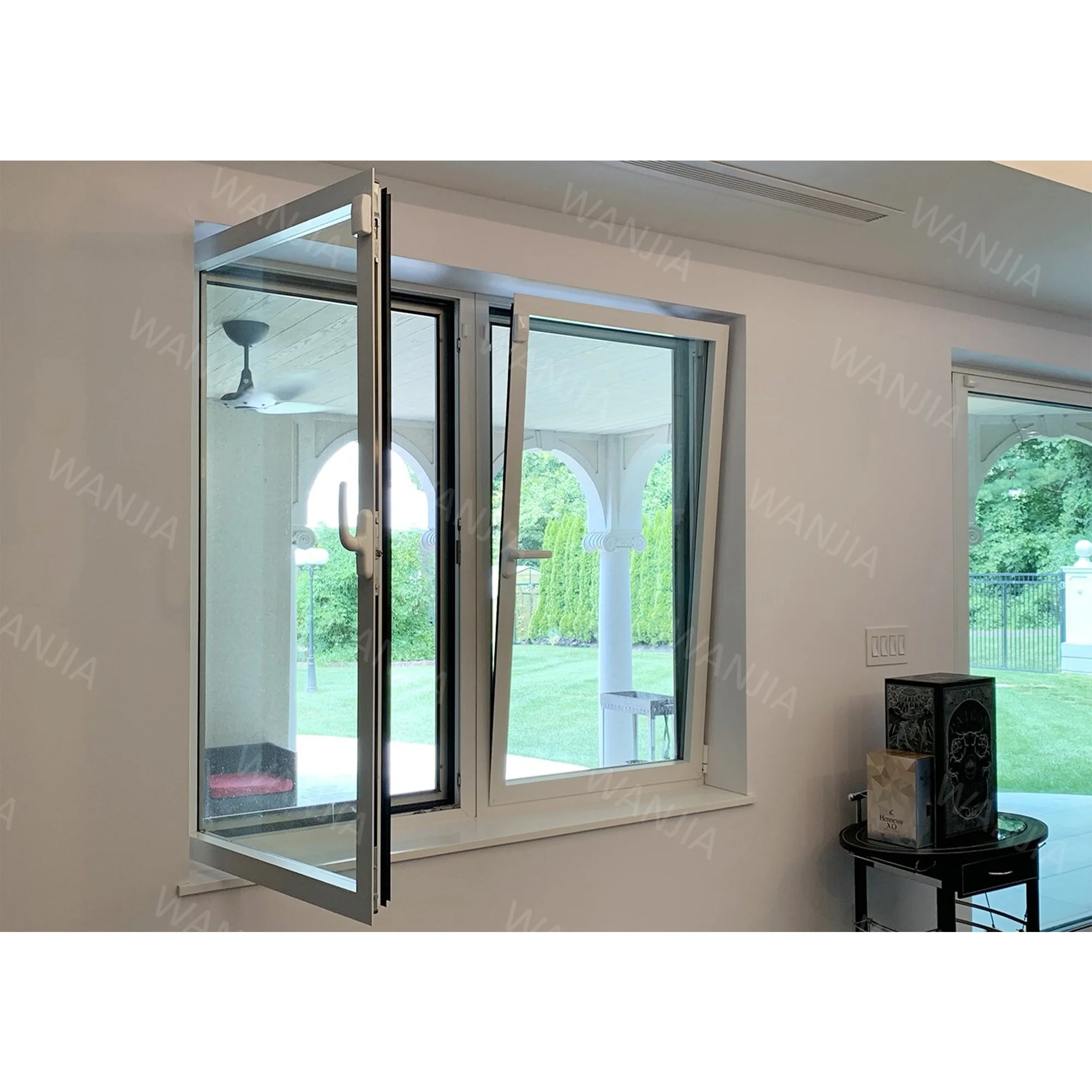 36 x 72 villa bedroom interior casemnt window blinds glass windows aluminum windows