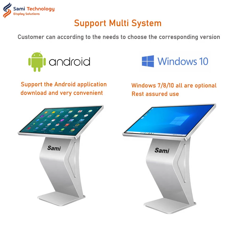 Floor Standing Indoor Monitor Android Digital Signage Display Panels Interactive Advertising Display