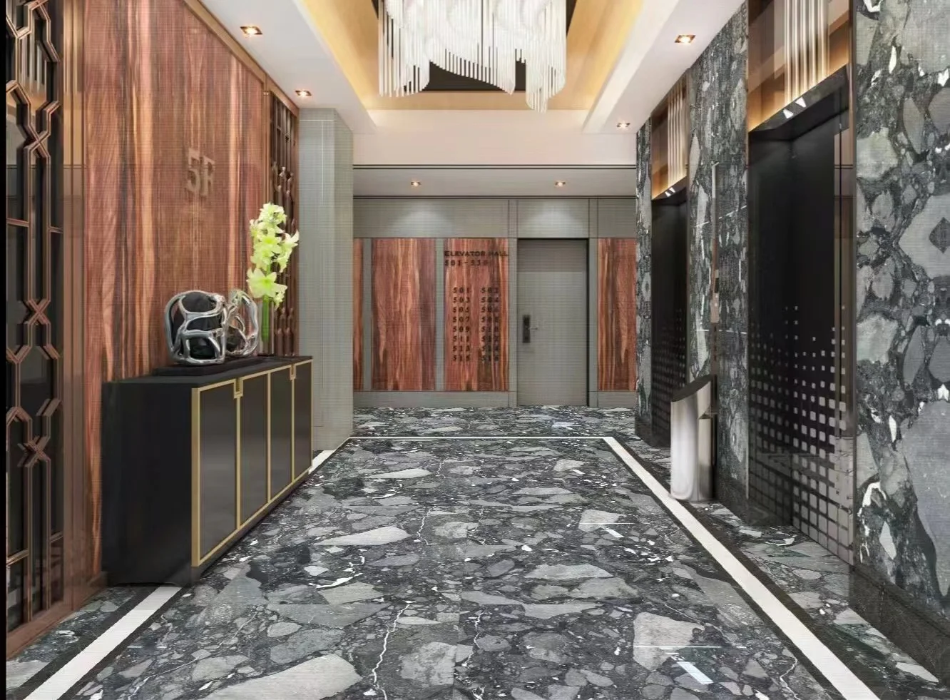 exclusive emperador marble tiles and stairs for  villa and hotels project from Foshan