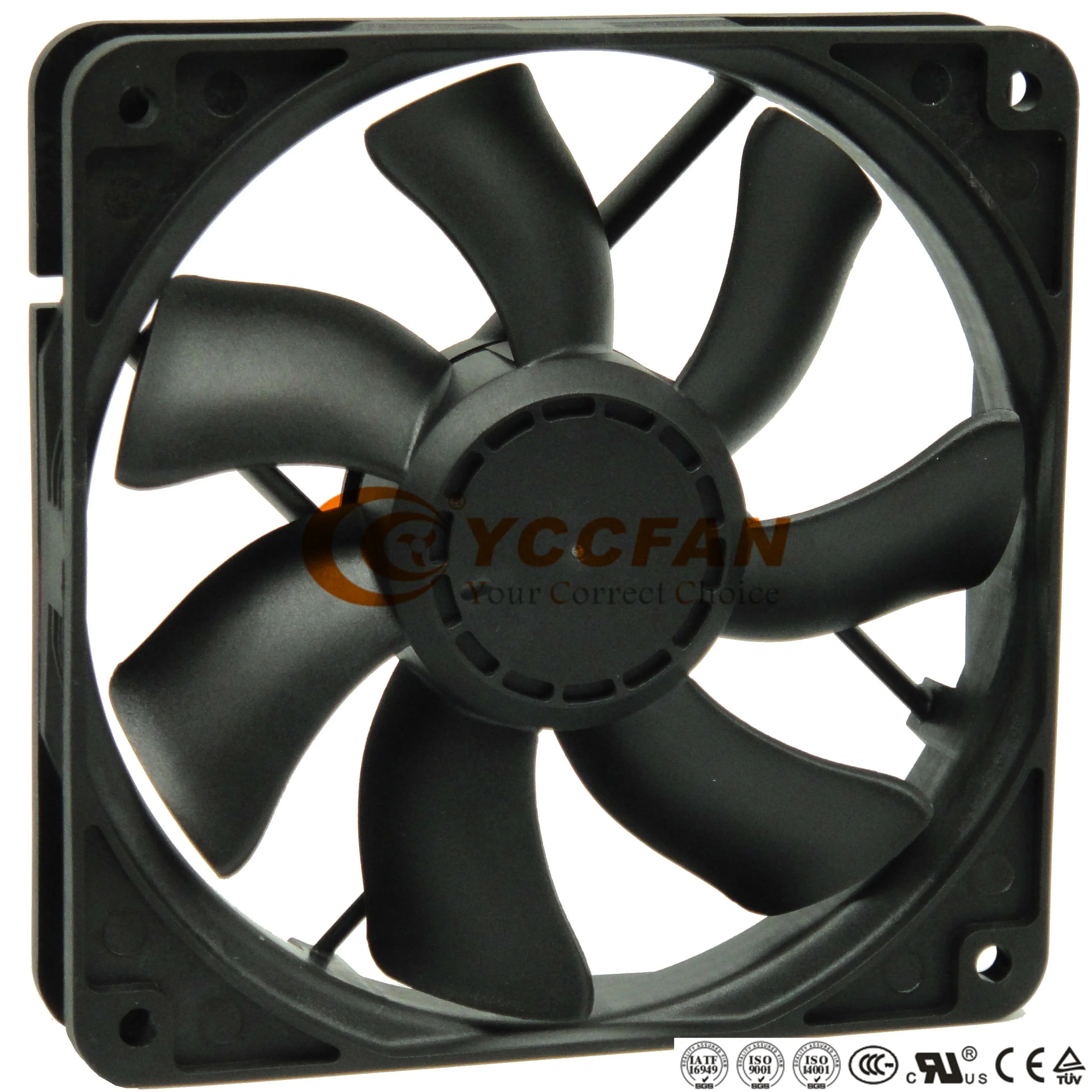 YCCFAN 120X120X25MM UL94V-0 RATING PBT IMPELLER DC FANs 6300rpm air purifier fan