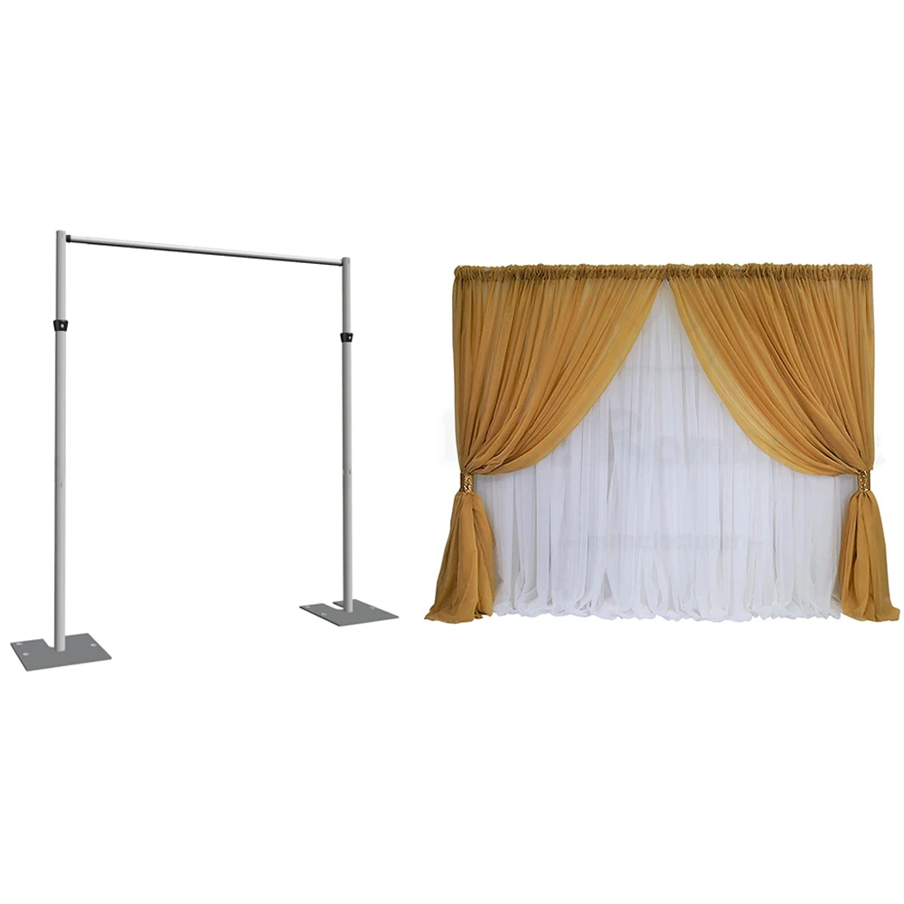 Adjustable Height Portable 9ft 16ft High x 7ft 12ft Wide Pipe Drape Backdrop for Wedding Room Dividers Single Pole Kit 7ft 12ft