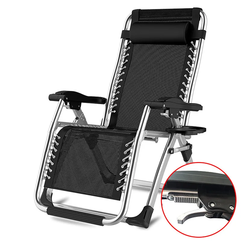 Folding Lounge Chair Metal Sleep Chair Comfortable Folding Relax Camping Chairs for Nap Portable Folding Aluminum Beach