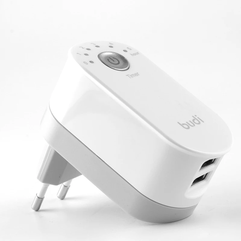 
Multi phone travel charger Led indicated 5v2.4a dual usb charger Timer 1 to 5H on/off time switching auto shut off power adapter 