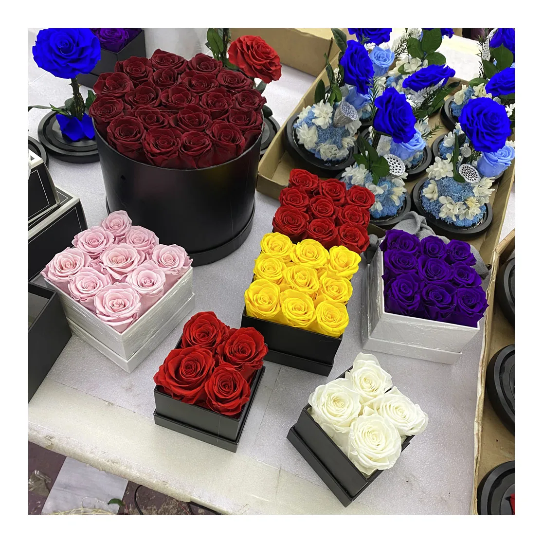 Gift Box Roses Eternelles En Boite I Love You Preserved Rose Gift Set Valentin Eternal Flower Home Decoration Carton Box OEM ODM