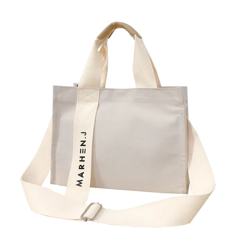 Affordable cloth bags white organic cotton tote bag fashion canvas shoulder bag
