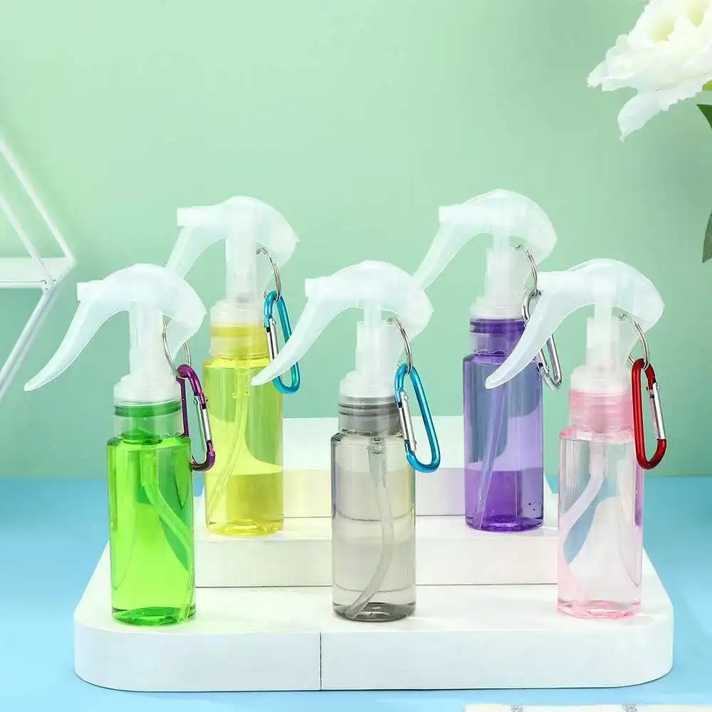 20/410 Plastic PET Colorful Hand Sanitizer Alcohol Spray Bottle with Mini Trigger Mouse Sprayer and Carabiner