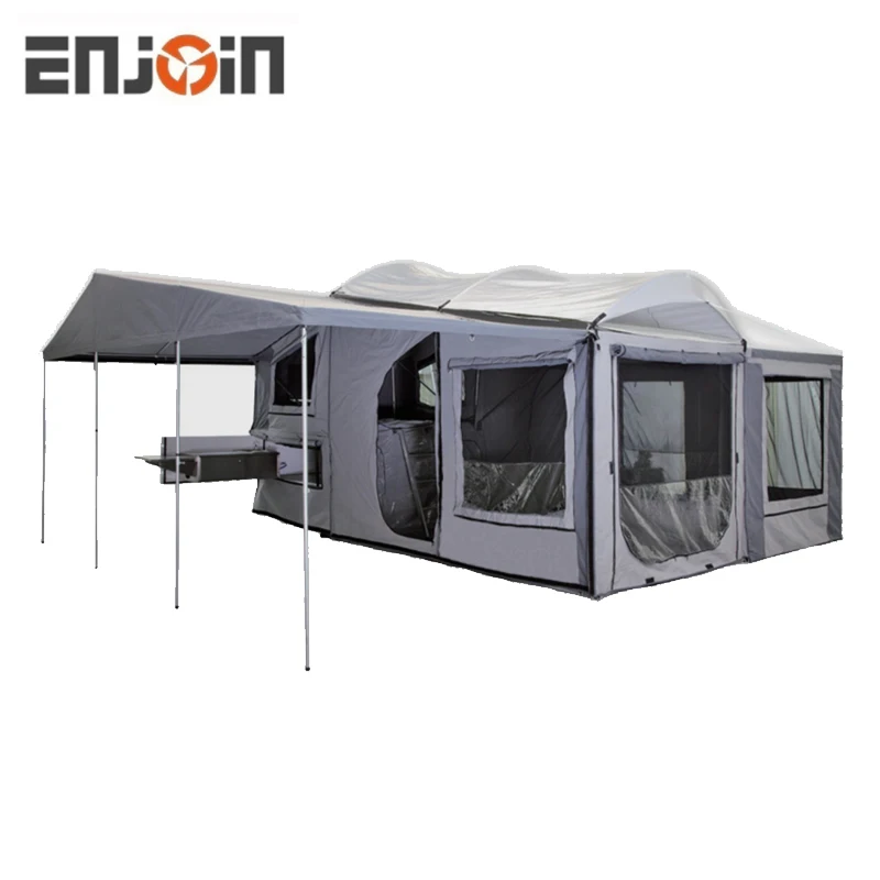 ENJOIN Top Quality Off Road Front Folding Caravan Tent Waterproof Big Space Outdoor Camping Forward Fold Trailer Tent