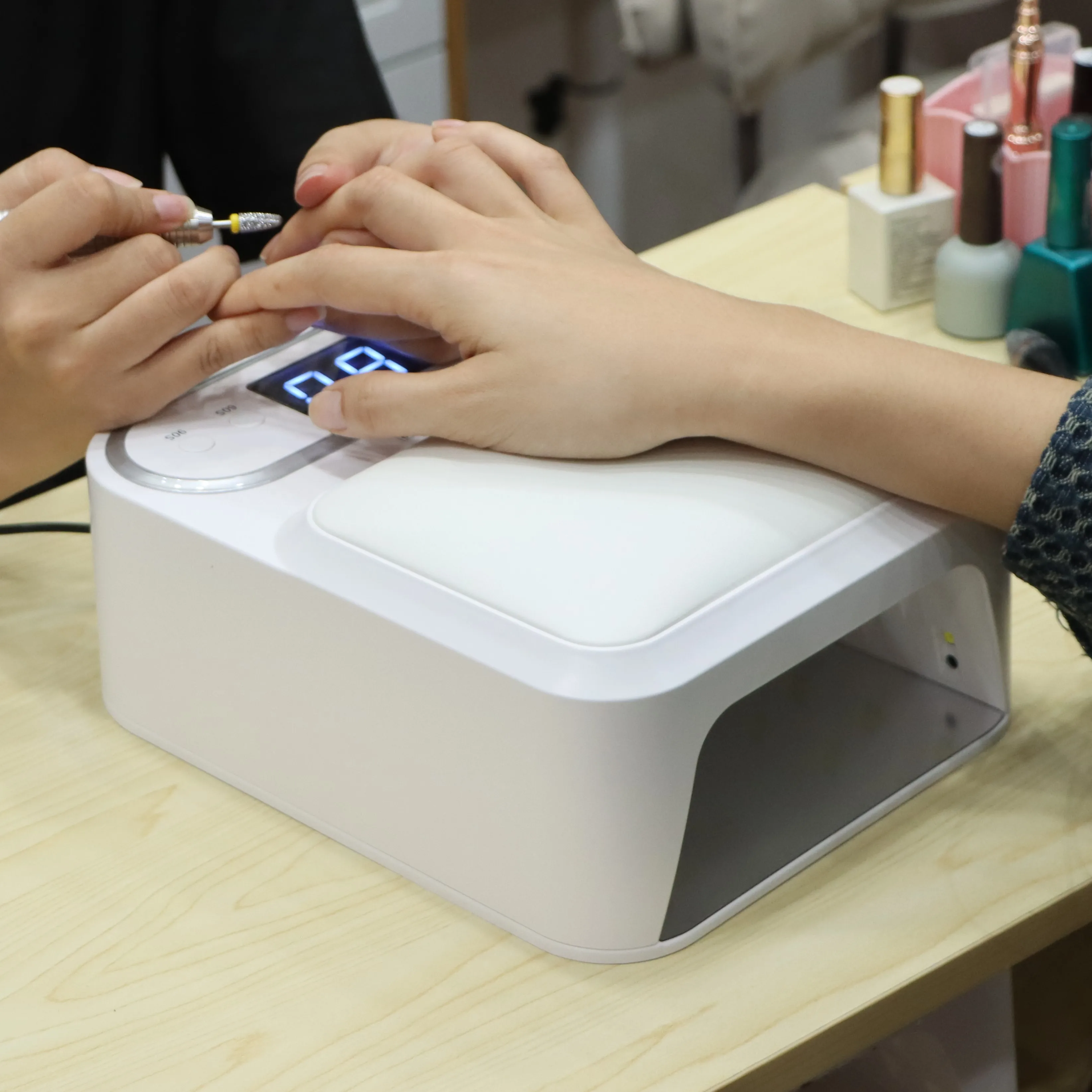 SNRQI 2024 New 2 In 1 High Power 48W UV LED Nail Lamp with 48 Beads 4 Timer Settings Detachable Base Nail Lamp