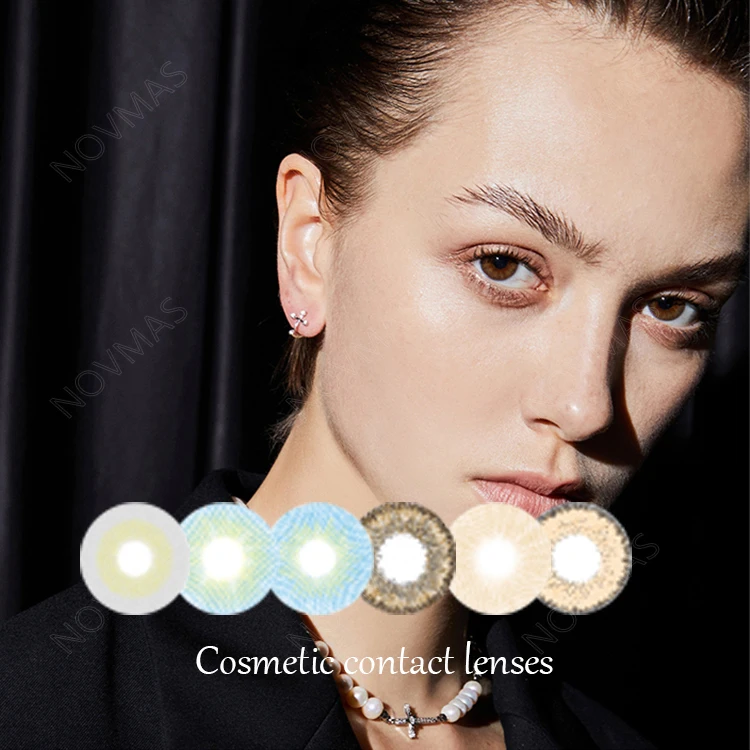 Cute Glitter Blue Color Contact Lens Contact Lenses Hot Selling Eye Contacts Cosmetic Soft Lens Size 14.2 Mm