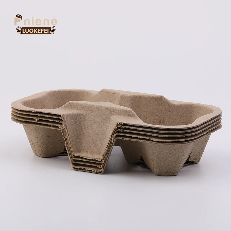 Customized Disposable Takeaway hot drink Cup Holder Coffee Paper Cup Takeout Cup Holder