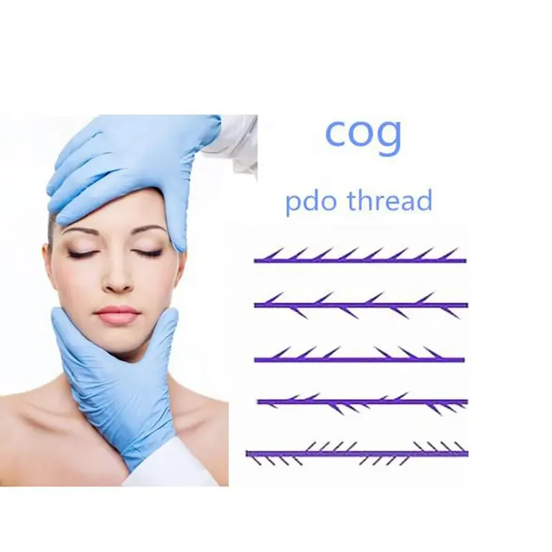 REJEON fios tensores pdo faciales pdo / plla / pcl 19g 38mm 60mm surgical suture needle with thread cog