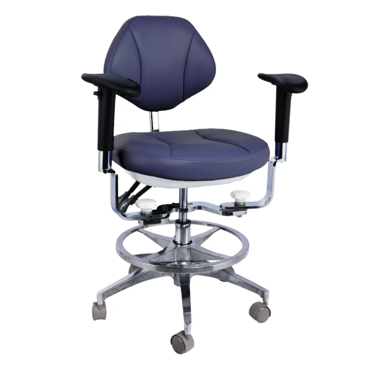 PU Leather Foot Control Operating Armrest Dental Office Chair Dental Medical Microscope Ergonomic Saddle Stool