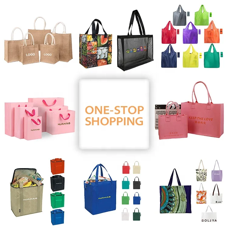 huahao luxury custom logo boutique rose gold gloss mod gift bag for handbags with gold ropes