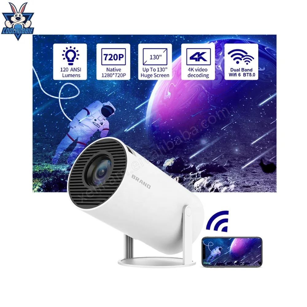 Смарт-проектор CoolRabbie Full HD HY300 портативный мини-проектор 1080P 4K