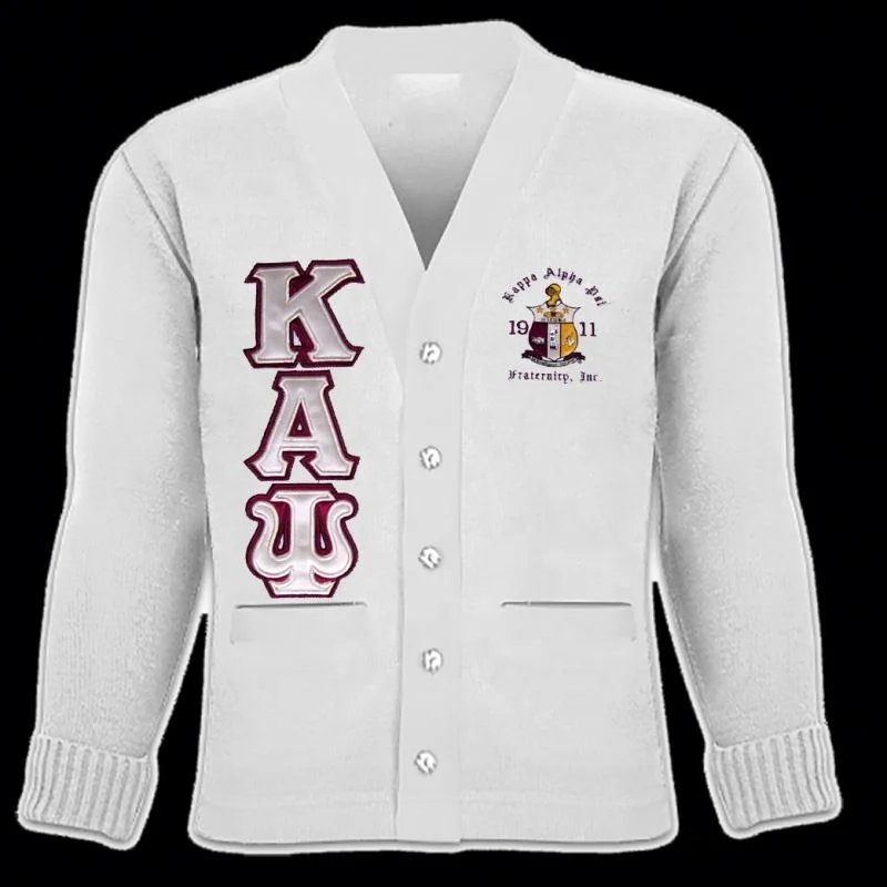 Wholesale Custom Knit Classic Greek Apparel Cardigan Women Sweater Knitted Varsity Sorority Cotton Acrylic Knitwear