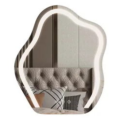 Modern Stylish Smart Touch Screen Wavy Cloud Make Up Mirror with Led Light