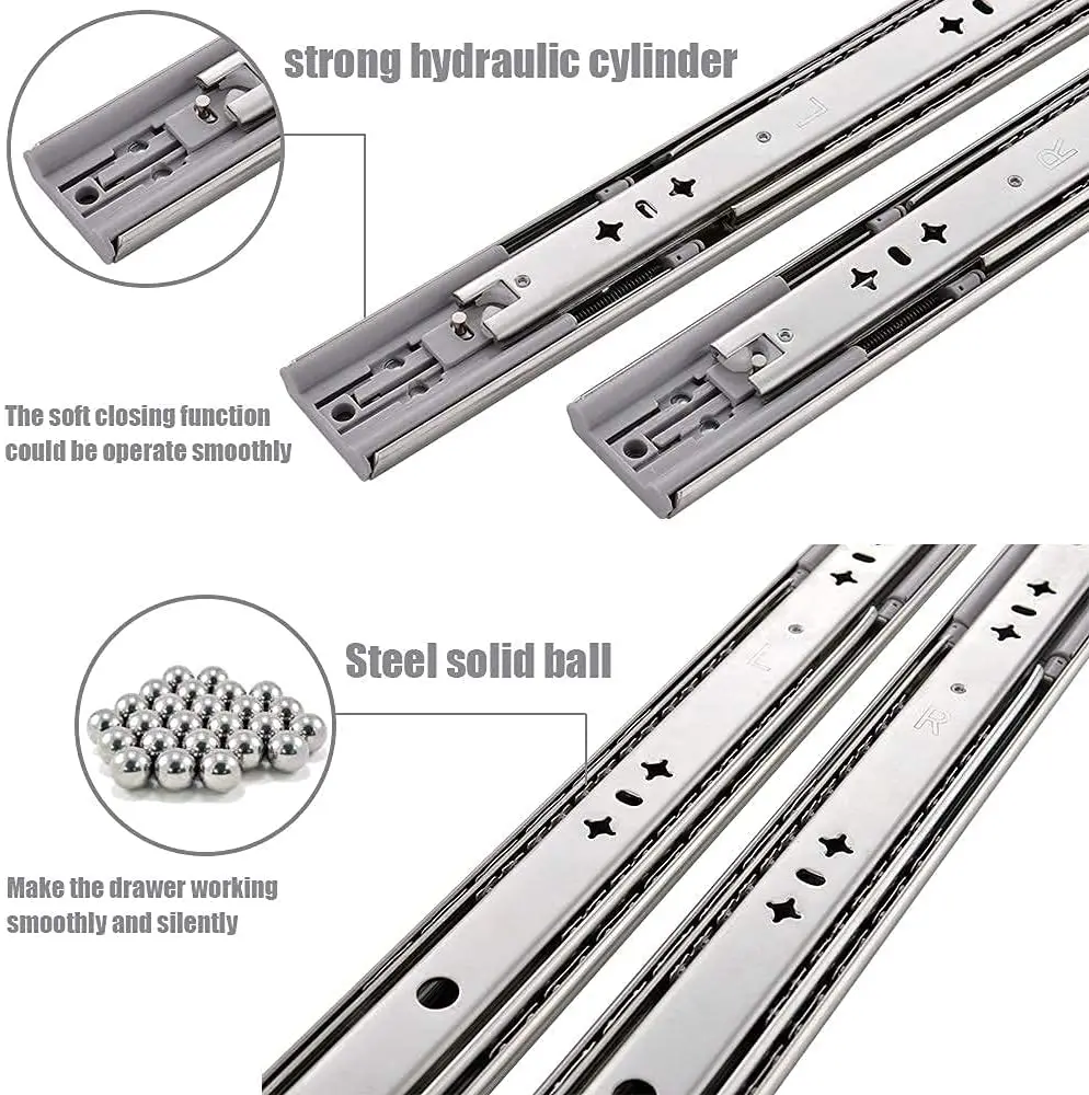 SNEIDA 112Kg 53mm Locking heavy duty slides Heavy Industrial slide rails for furniture work soft close