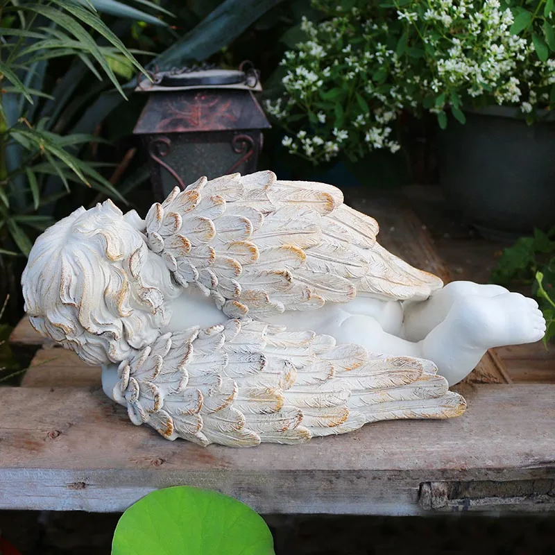 
Outdoor garden angel sculpture resin Cupid angel sculpture 