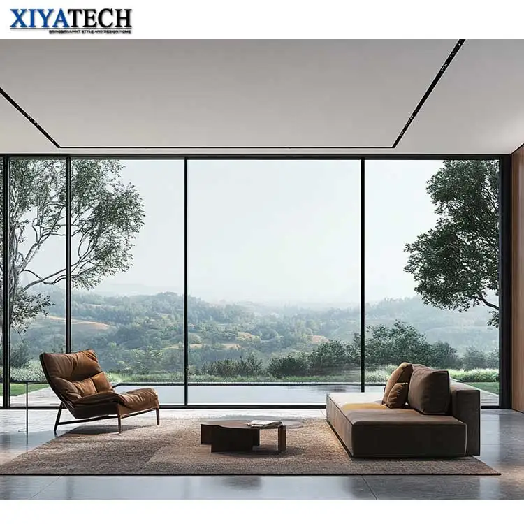 XIYATECH Custom Size Panoramic Window Floor To Ceiling Fixed Glass Window Aluminum Picture Windows for Balcony