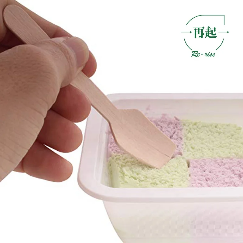 
China Disposable 2020 Hot Square End 2.75 Inch Mini Wood Spoons Certified Eco Friendly Logo Available 