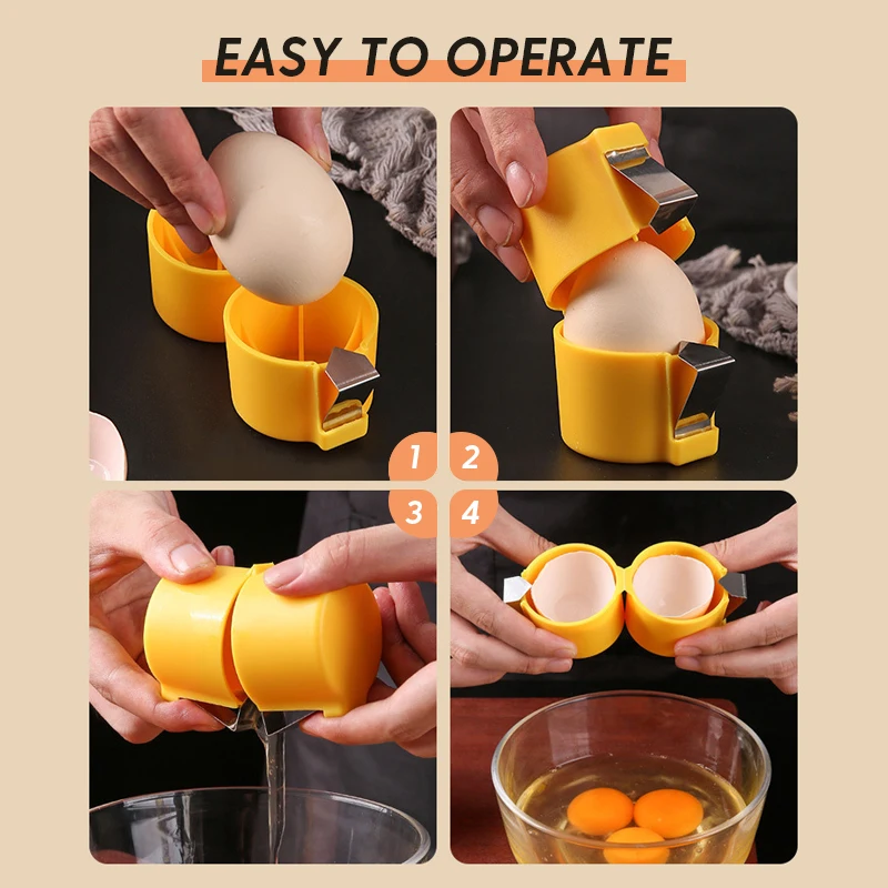 Creative Kitchen Tool Gadget Egg Shell Opener Peeler Breaker Separator Divider Plastic Egg Shell Opener for Hard Boiled Eggs