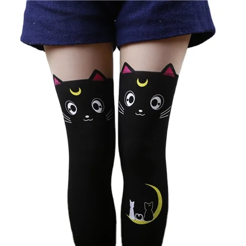 
Sailor Moon socks printed splicing high tube cartoon cute schoolgirl stockings high tube tights 