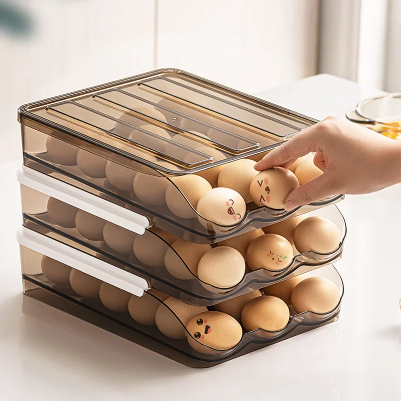 Refrigerator Egg Container Keeping Fresh Egg Box Kitchen Transparent Storage Holders Fridge Organiser