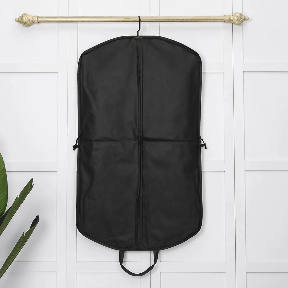 Черная Нетканая сумка из ткани Оксфорд с пользовательским логотипом для упаковки одежды свадебное платье костюм защитная Складная дешевая