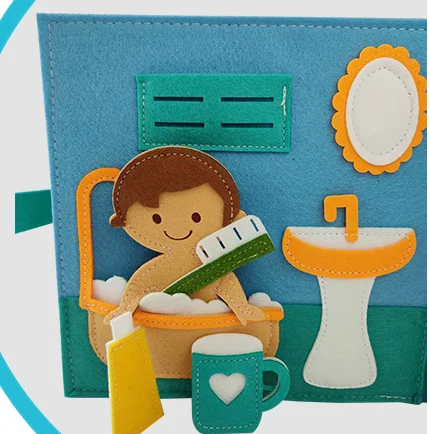 Hot Selling and New Design boy Doll House Felt Quiet Book, Montessori Busy Book Activity Book for Early Education