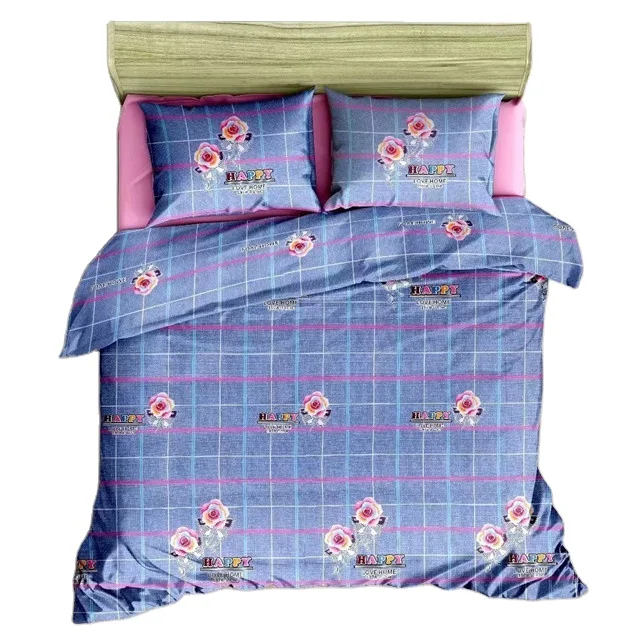 Polyester material printed  bedsheet set use for home