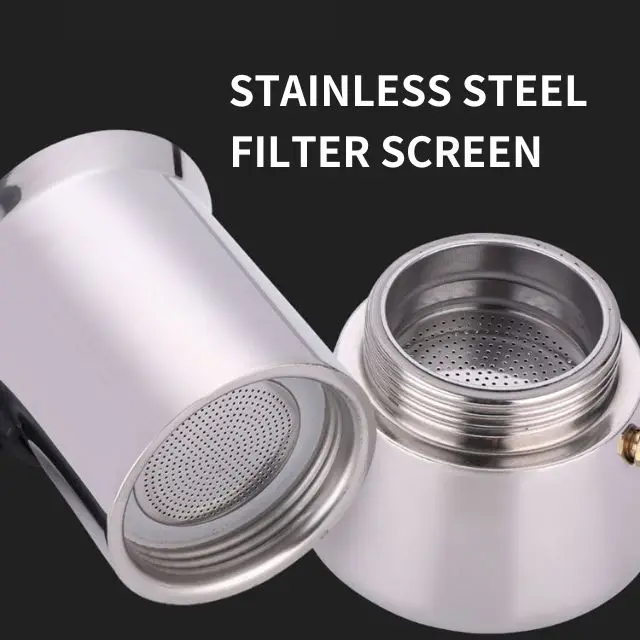 Strong Factory 6.6oz Stovetop Espresso Maker Percolator Italian Coffee Maker Capable Stainless Steel Moka Pot